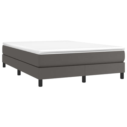 Box spring bed with mattress grey 140x200 cm artificial leather