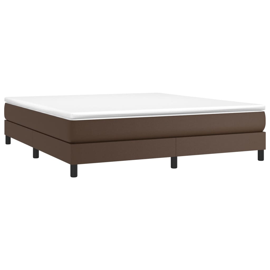 Boxspringbett mit Matratze Braun 180x200 cm Kunstleder