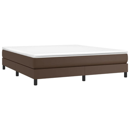 Boxspringbett mit Matratze Braun 180x200 cm Kunstleder