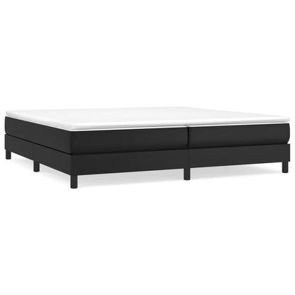 Box spring bed with mattress black 200x200 cm artificial leather