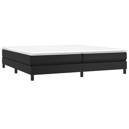 Box spring bed with mattress black 200x200 cm artificial leather