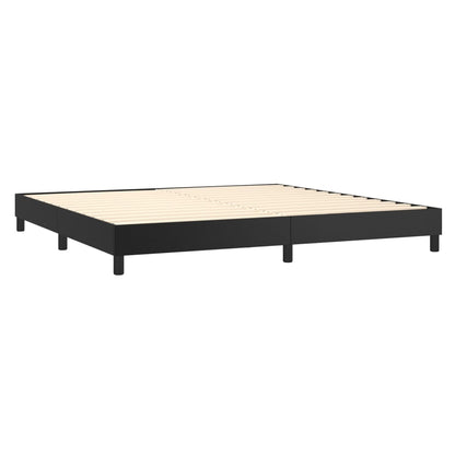 Box spring bed with mattress black 200x200 cm artificial leather