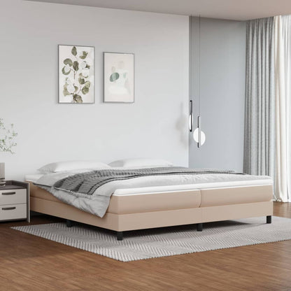 Box spring krevet madrac cappuccino smeđa 200x200cm umjetna koža