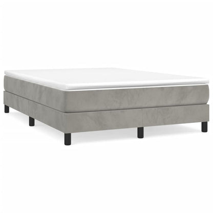 Box spring bed with mattress light grey 140x200 cm velvet