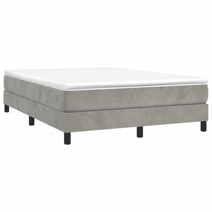 Box spring bed with mattress light grey 140x200 cm velvet