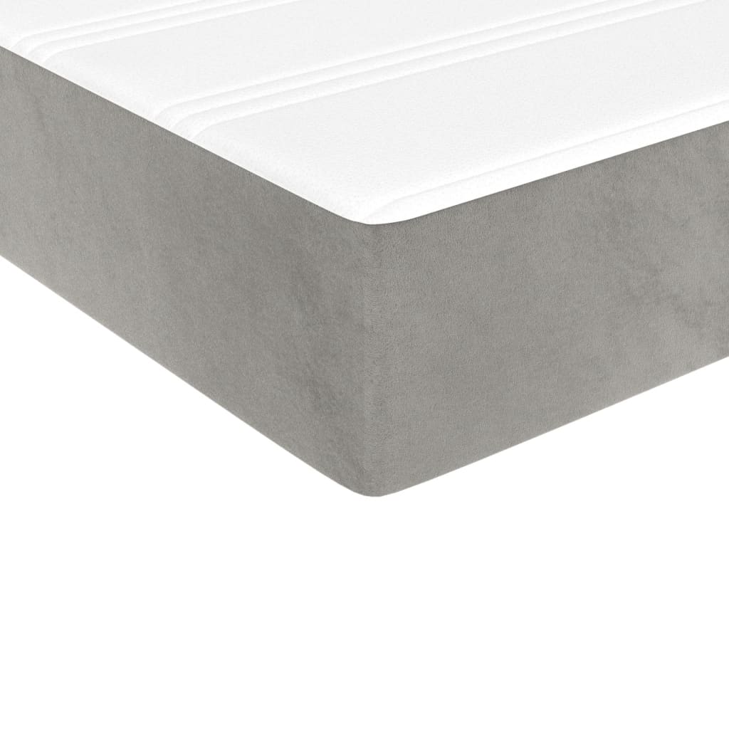 Box spring bed with mattress light grey 140x200 cm velvet