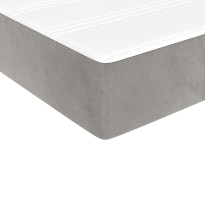Box spring bed with mattress light grey 140x200 cm velvet