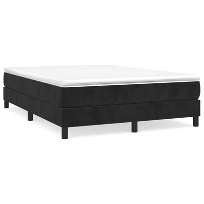 Box spring bed with mattress black 140x200 cm velvet