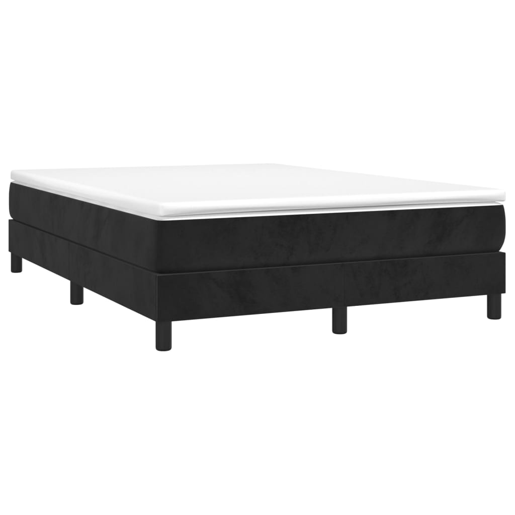 Box spring bed with mattress black 140x200 cm velvet