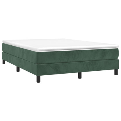 Box spring bed with mattress dark green 140x200 cm velvet