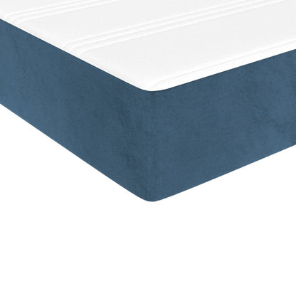 Box spring bed with mattress dark blue 140x200 cm velvet