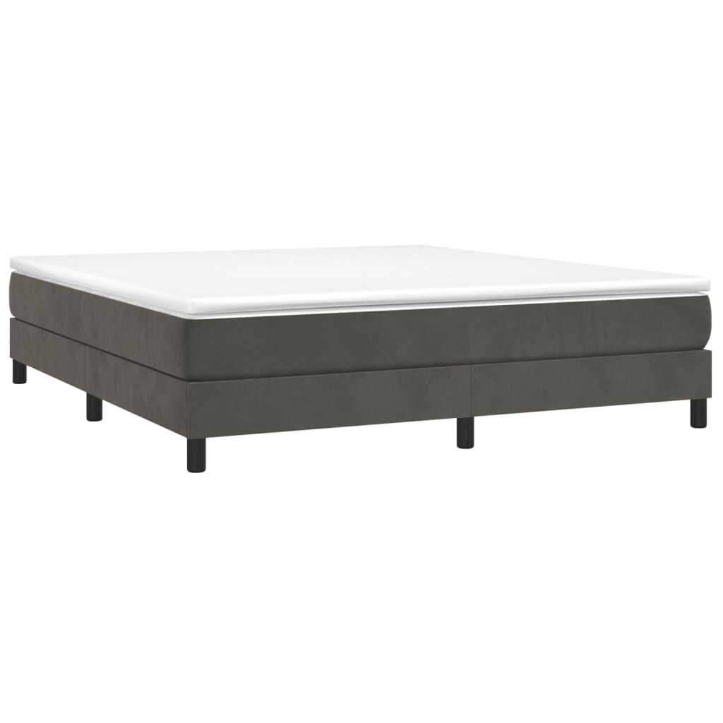 Box spring krevet s madracem tamno sivi 160x200 cm baršun