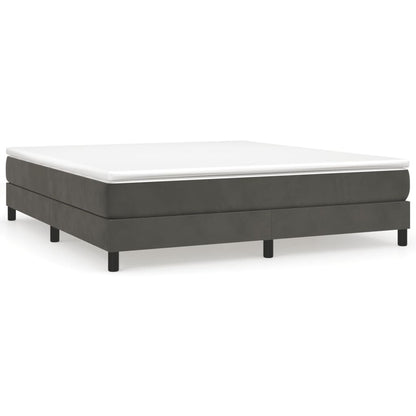 Box spring bed with mattress dark grey 180x200 cm velvet