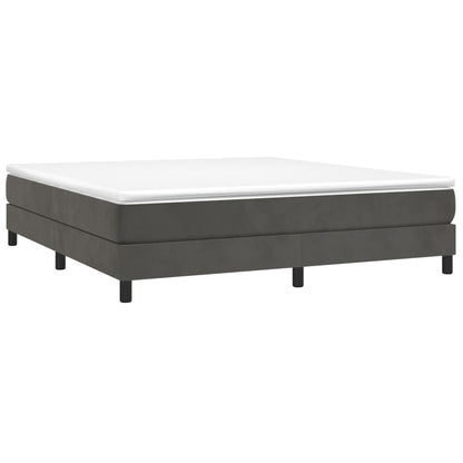 Box spring bed with mattress dark grey 180x200 cm velvet