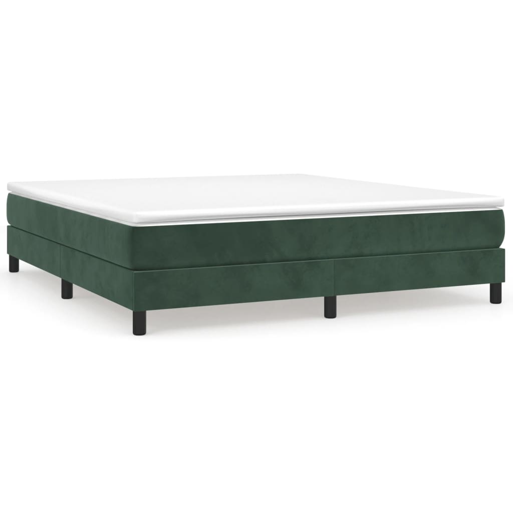 Box spring bed with mattress dark green 180x200 cm velvet