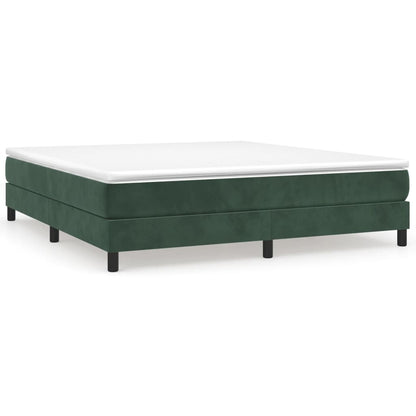 Box spring bed with mattress dark green 180x200 cm velvet