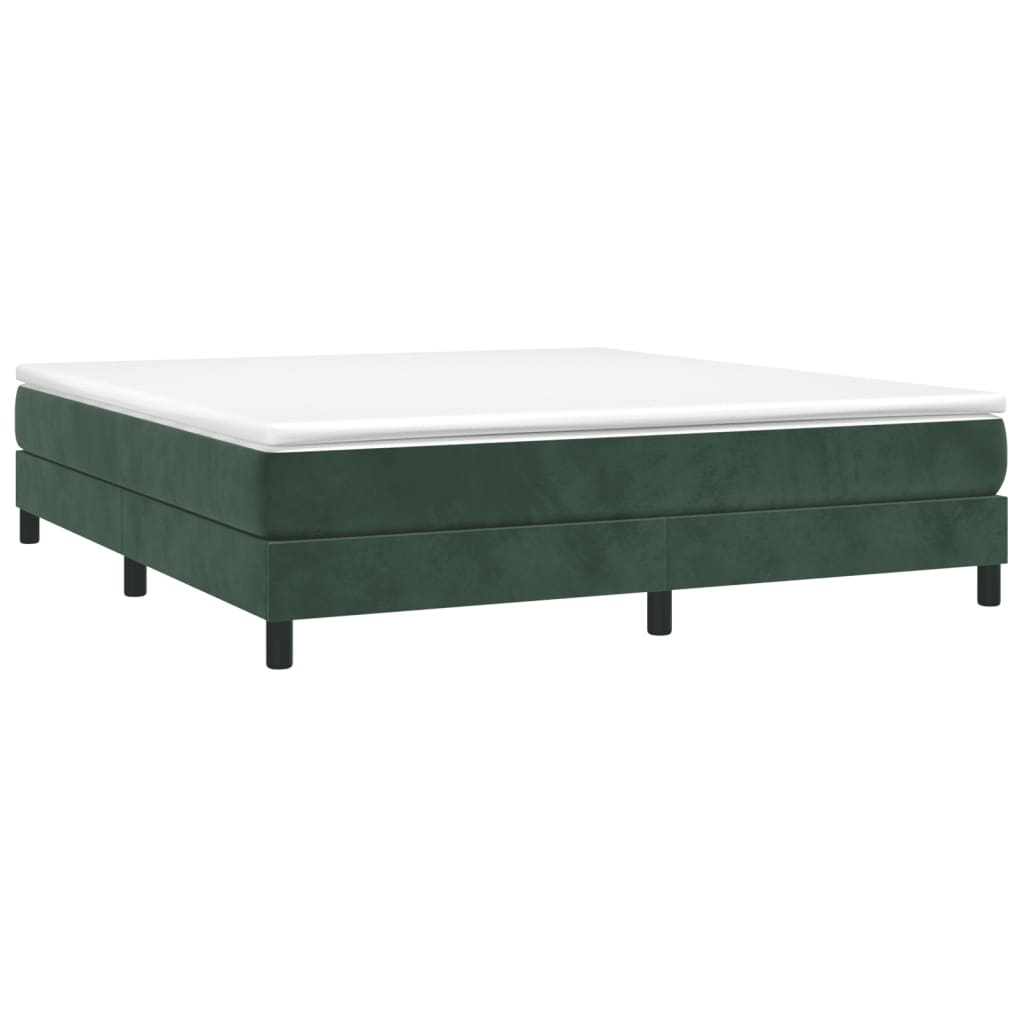 Box spring bed with mattress dark green 180x200 cm velvet