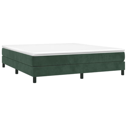 Box spring bed with mattress dark green 180x200 cm velvet