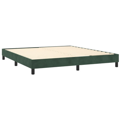 Box spring bed with mattress dark green 180x200 cm velvet