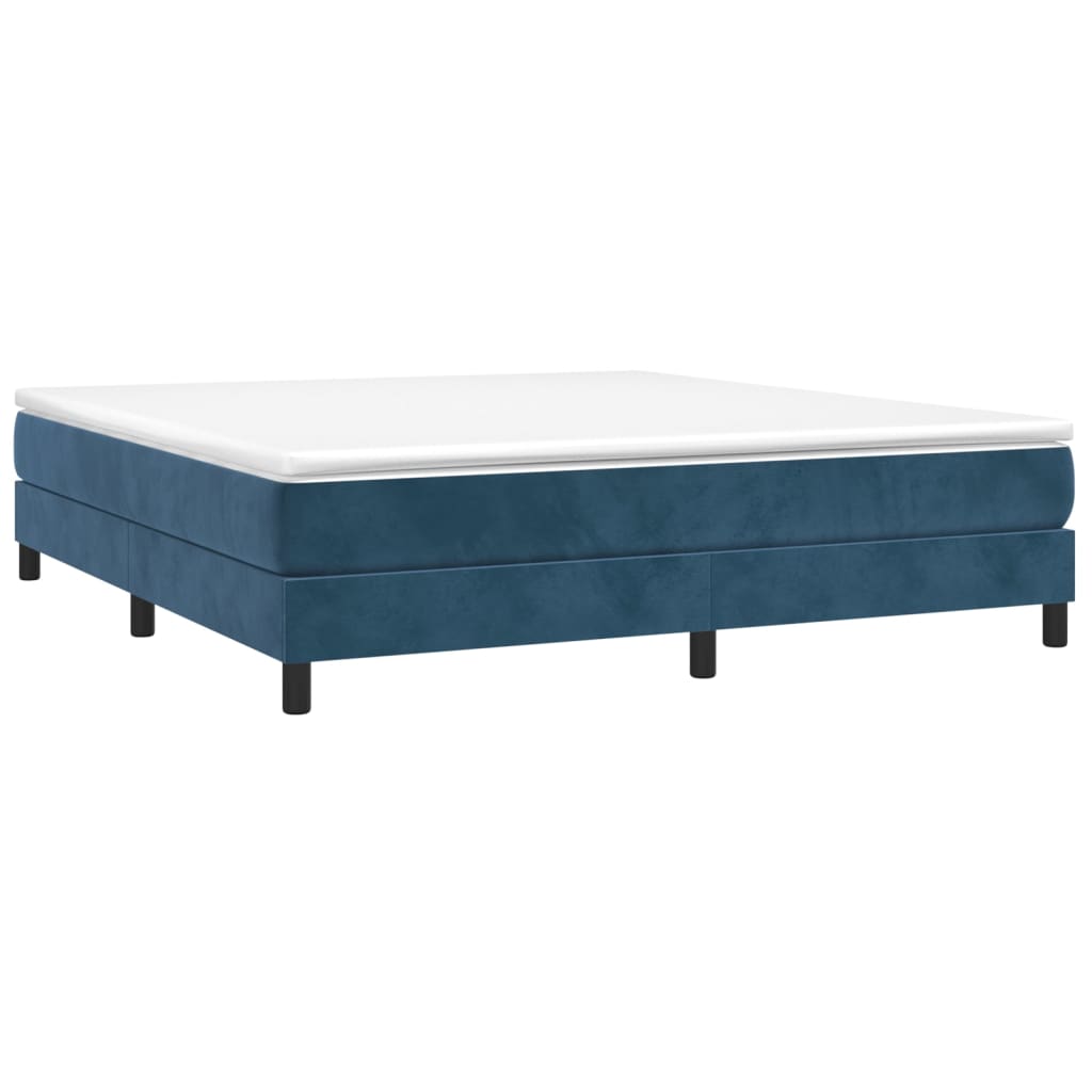 Box spring bed with mattress dark blue 180x200 cm velvet