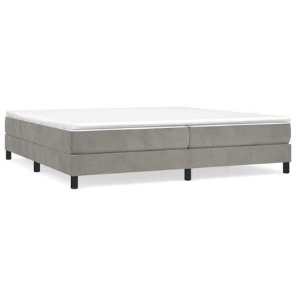 Box spring bed with mattress light grey 200x200 cm velvet