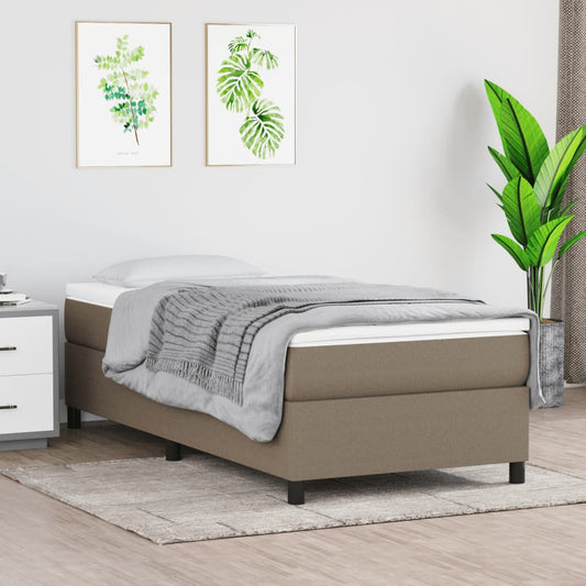 Box spring krevet s madracem taupe tkanina 90x200 cm