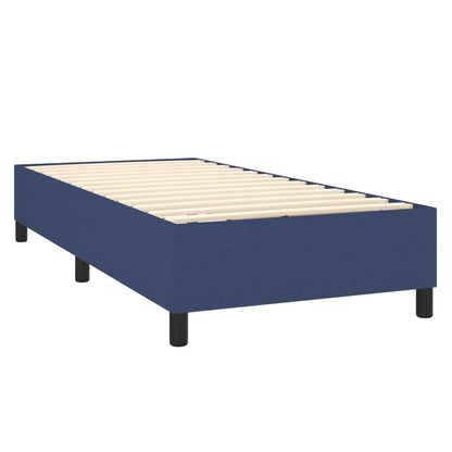 Box spring krevet s madracem plava tkanina 90x200 cm