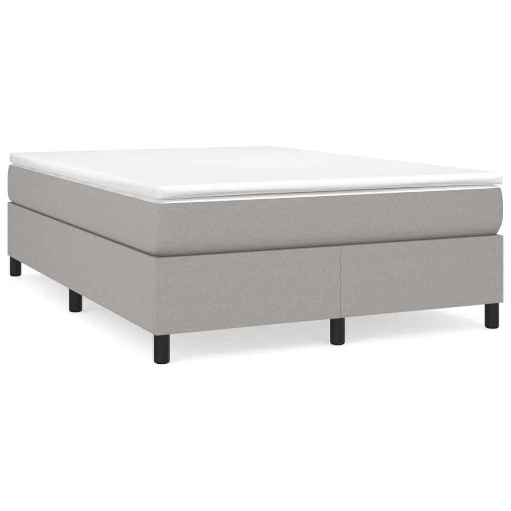 Box spring bed with mattress light grey 140x200 cm fabric