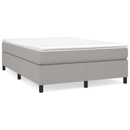Box spring bed with mattress light grey 140x200 cm fabric
