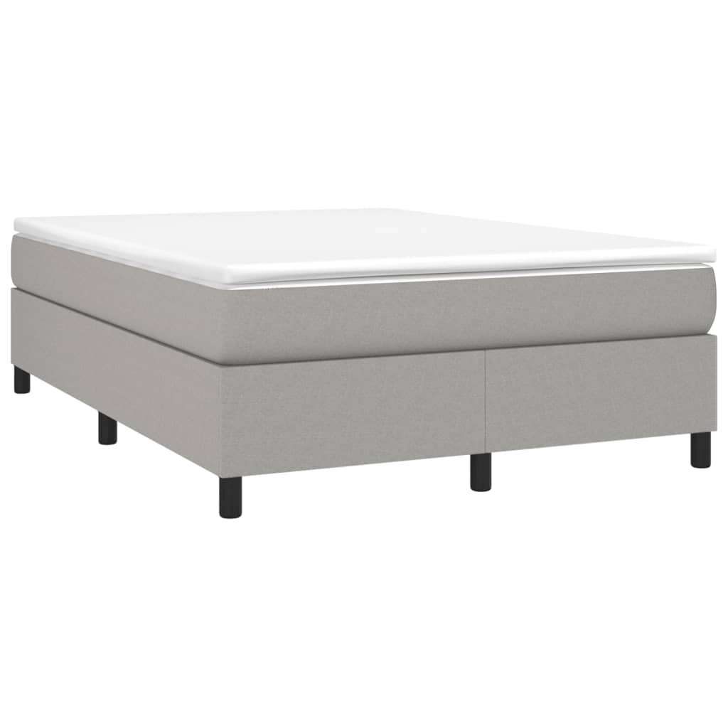 Box spring bed with mattress light grey 140x200 cm fabric