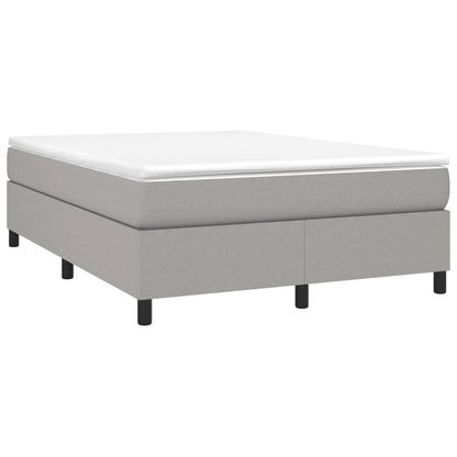 Box spring bed with mattress light grey 140x200 cm fabric
