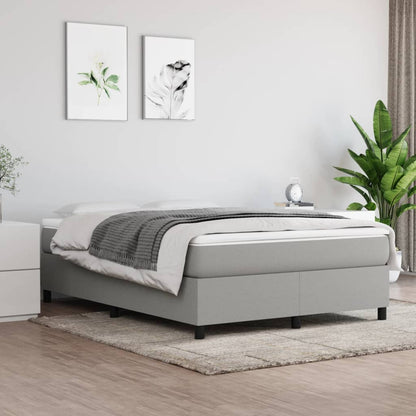 Box spring bed with mattress light grey 140x200 cm fabric
