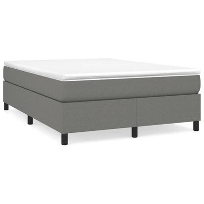 Box spring bed with mattress dark grey 140x200 cm fabric