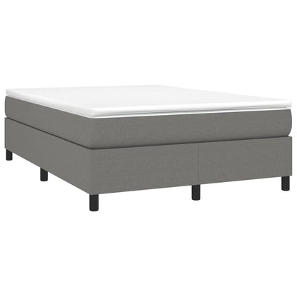Box spring bed with mattress dark grey 140x200 cm fabric
