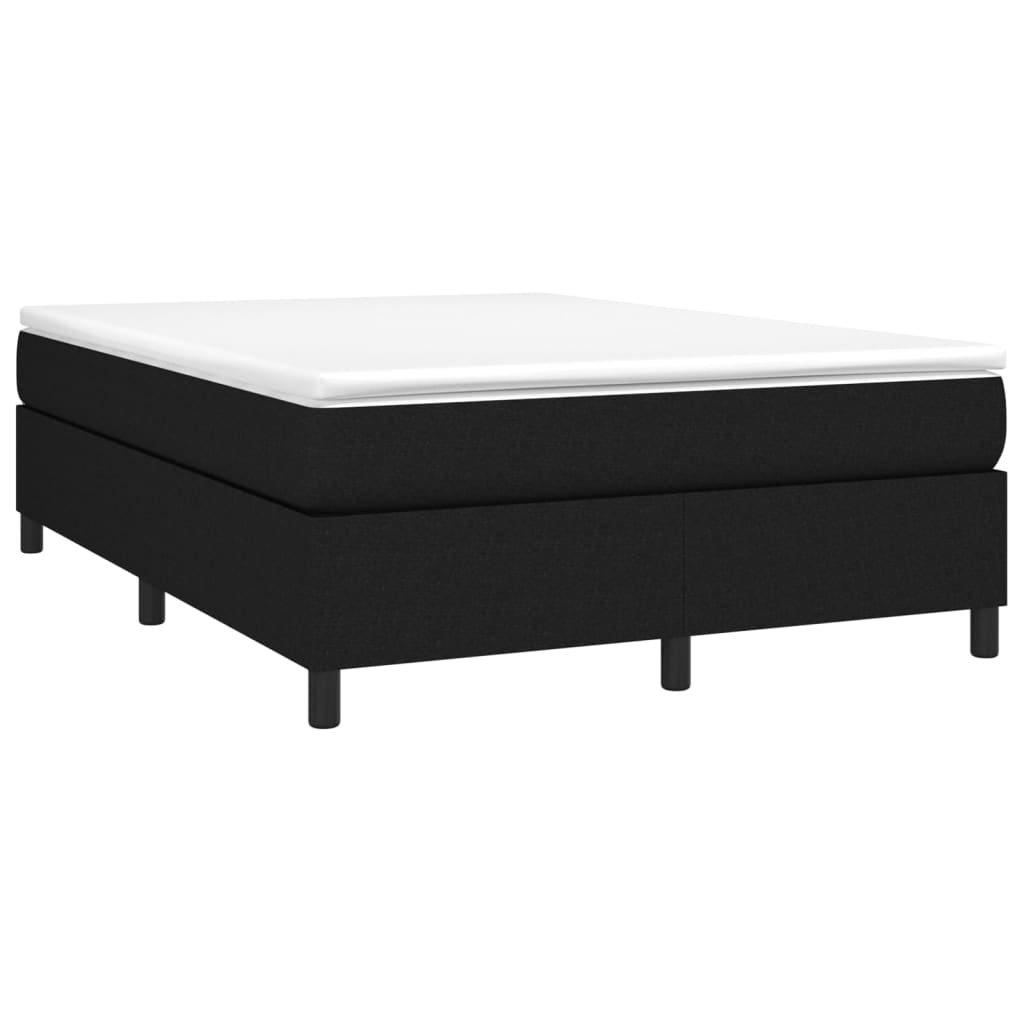Box spring bed with mattress black 140x200 cm fabric