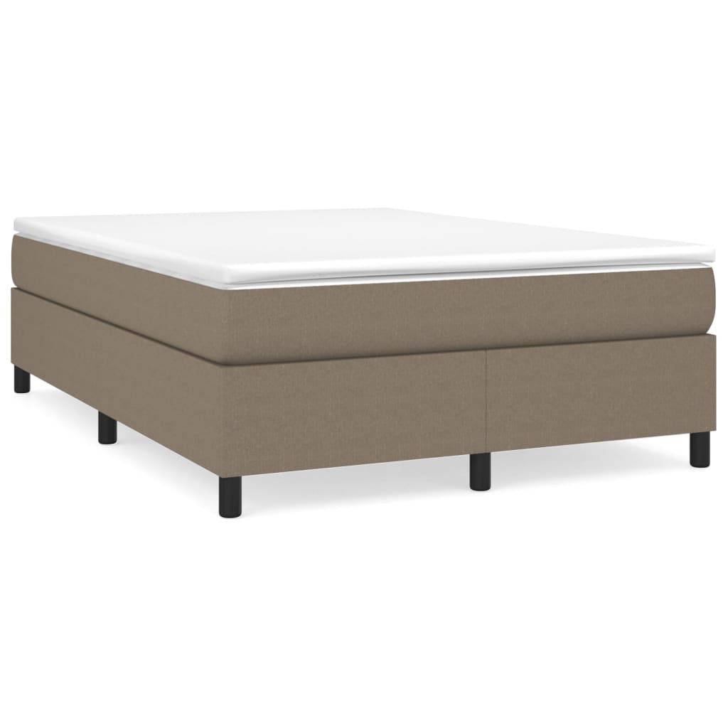 Box spring bed with mattress taupe 140x200 cm fabric