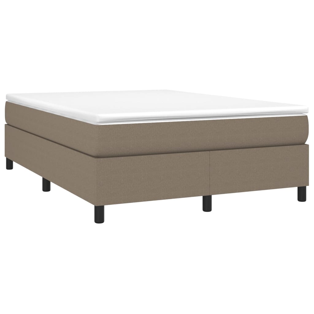 Box spring bed with mattress taupe 140x200 cm fabric