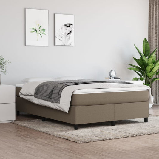 Box spring bed with mattress taupe 140x200 cm fabric