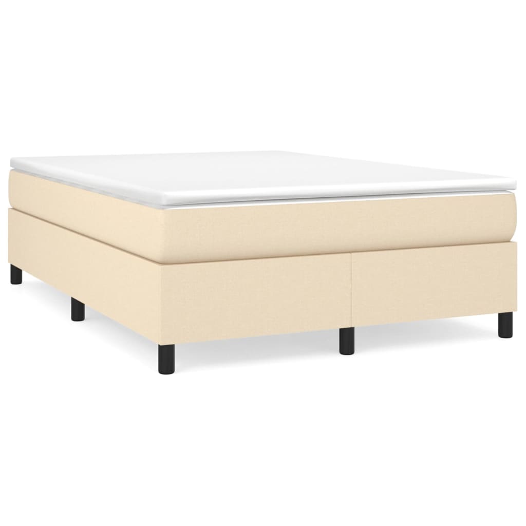 Box spring bed with mattress cream 140x200 cm fabric