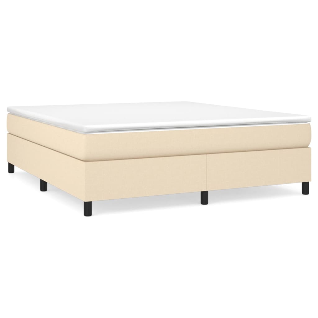 Box spring bed with mattress cream 160x200 cm fabric