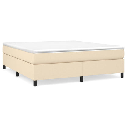 Box spring bed with mattress cream 160x200 cm fabric