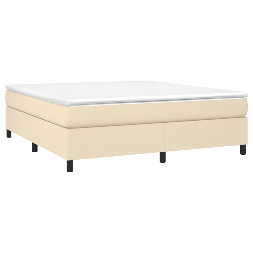 Box spring bed with mattress cream 160x200 cm fabric