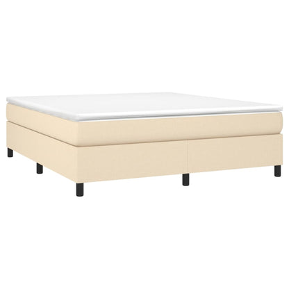 Box spring bed with mattress cream 160x200 cm fabric