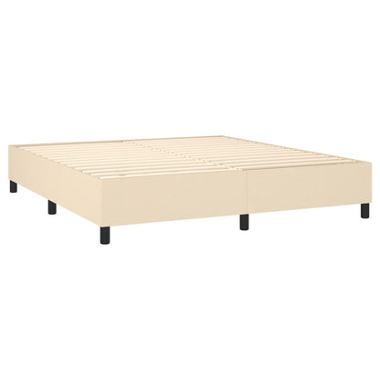 Box spring bed with mattress cream 160x200 cm fabric