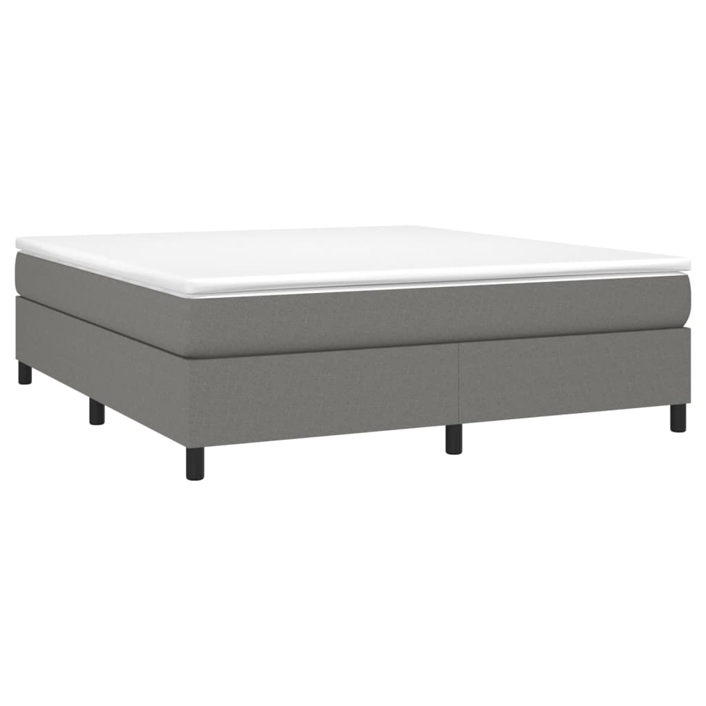 Box spring bed with mattress dark grey 180x200 cm fabric