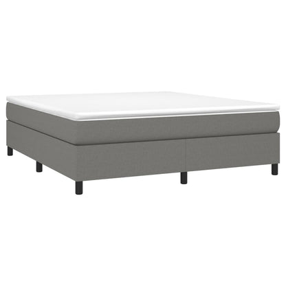 Box spring bed with mattress dark grey 180x200 cm fabric