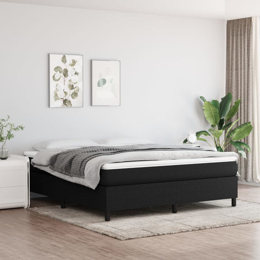Box spring bed with mattress black 180x200 cm fabric