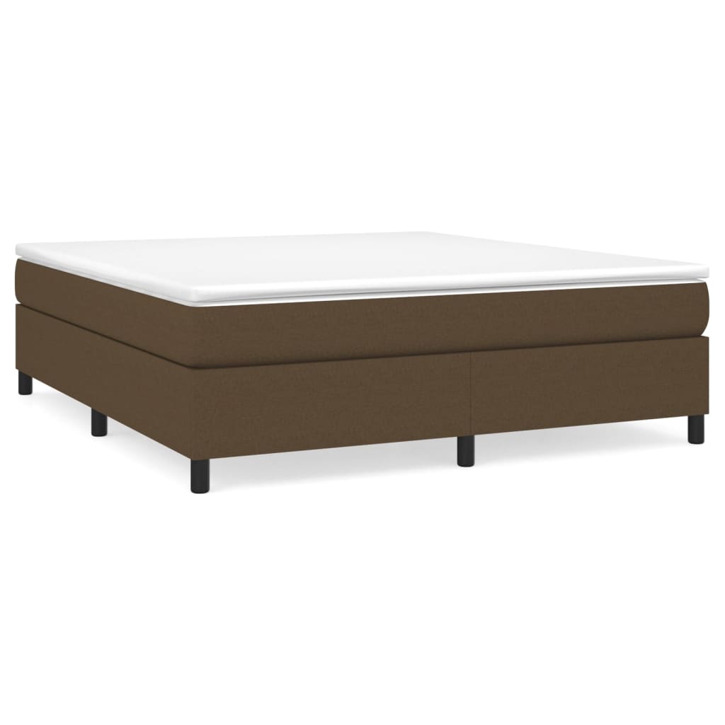 Box spring krevet s madracem tamno smeđa tkanina 180x200 cm
