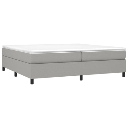 Box spring bed with mattress light grey 200x200 cm fabric