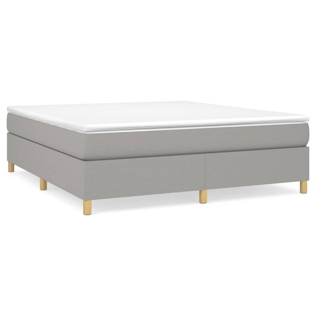 Box spring krevet s madracem svijetlo siva tkanina 180x200 cm